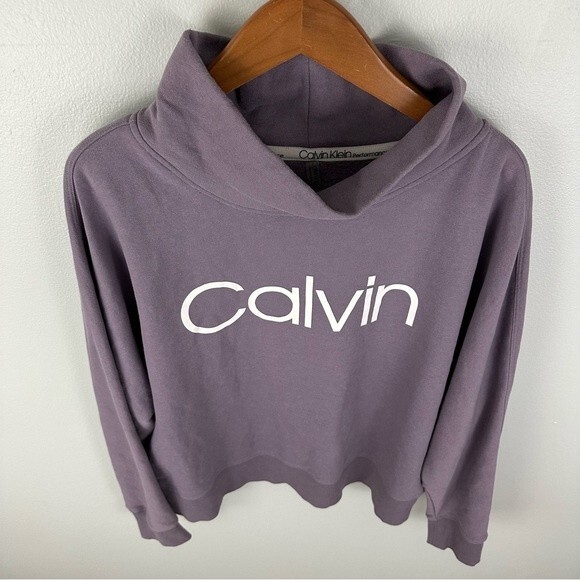Calvin Klein Performance Purple Mock Neck Sweatshirt Size Large - Picture 3 of 13